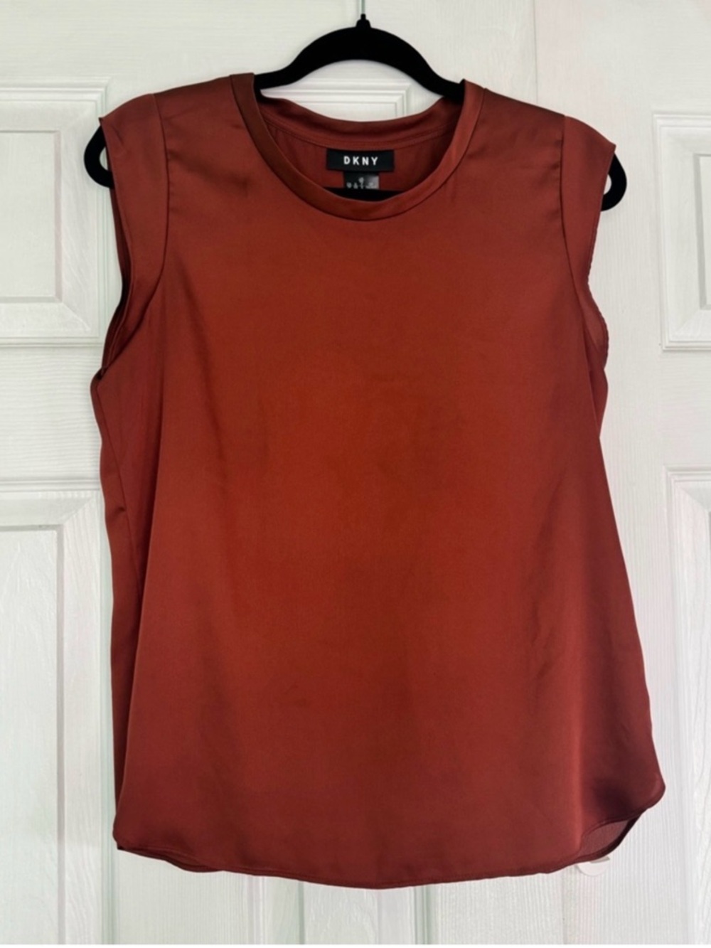 DKNY Rust-Tone Sleeveless Crew Neck Tank